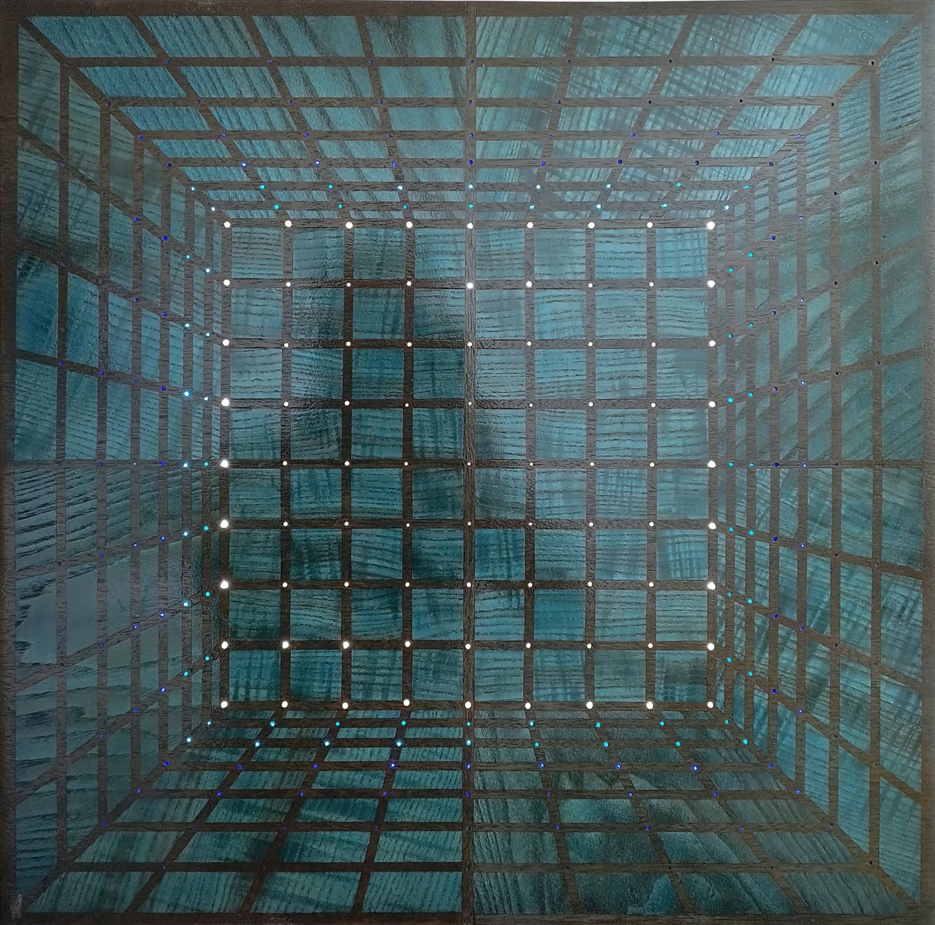 Hypercube 3 Tableau de marqueterie -Hypercube